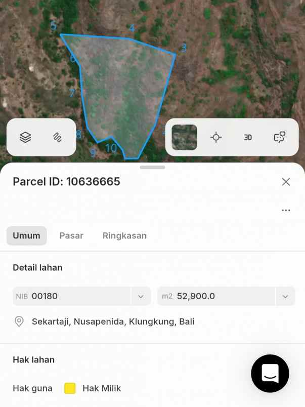 dijual 38 ha loss tebing tanglad nusa penida klungkung