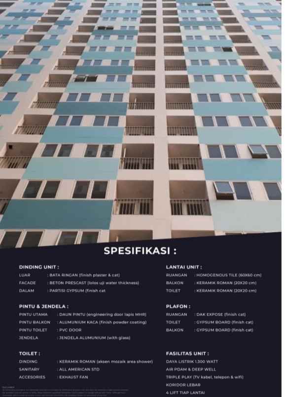 dijual apartemen telukjambe timur wadas