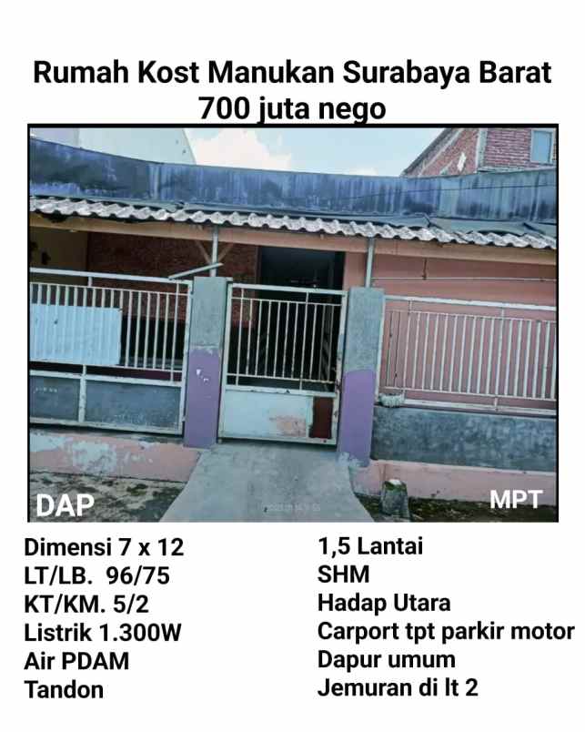 dijual kost manukan