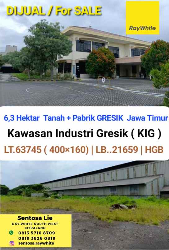 dijual ruko gudang kantor kawasan induatri gresik