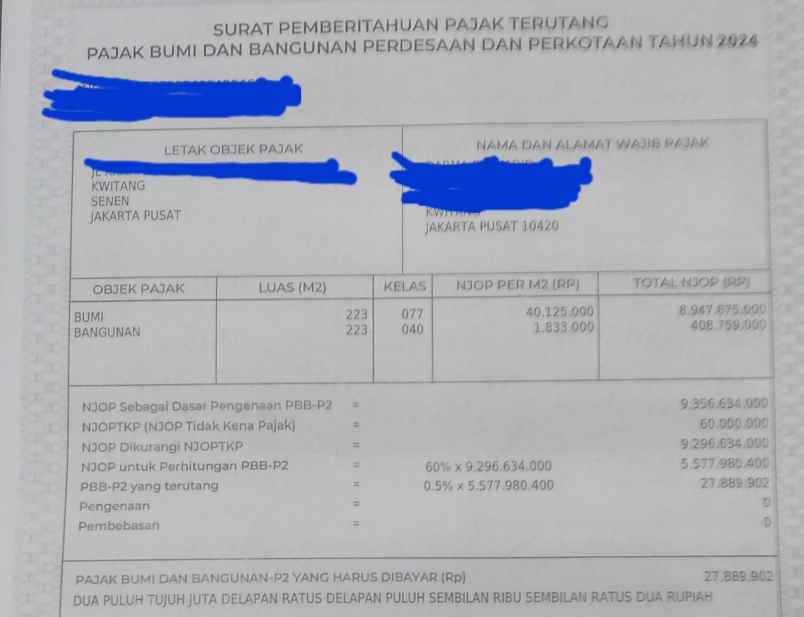 dijual ruko gudang kantor kwitang senen jakarta pusat