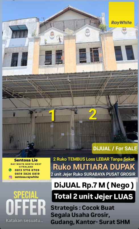 dijual ruko gudang kantor ruko mutiara dupak