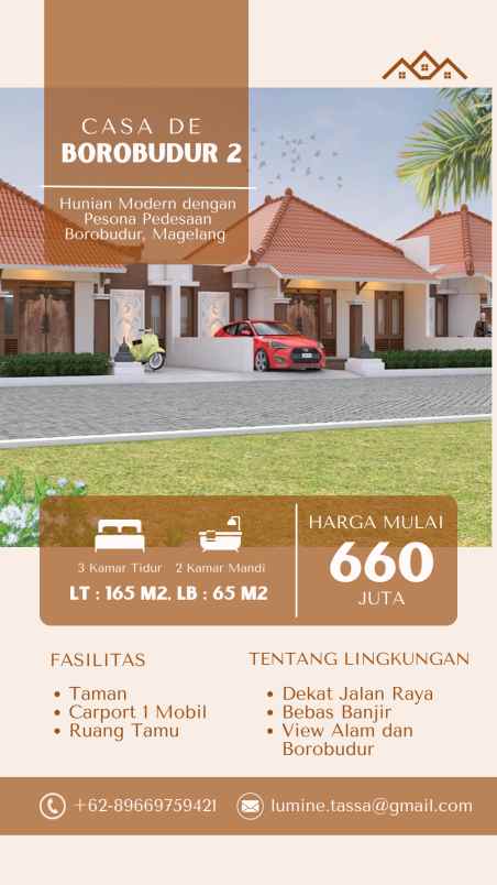 dijual rumah borobudur magelang jawa tengah