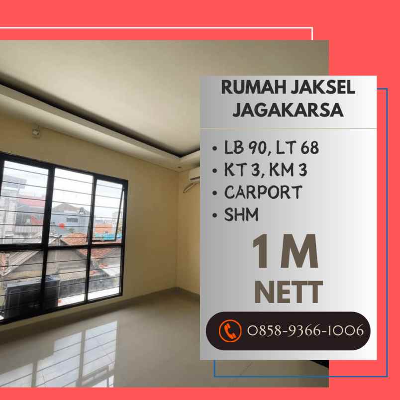 dijual rumah cluster nabila jagakarsa