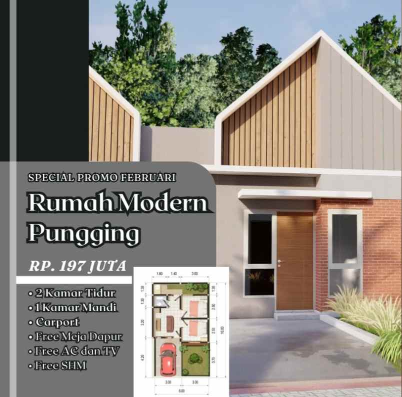 dijual rumah desa curahmojo pungging