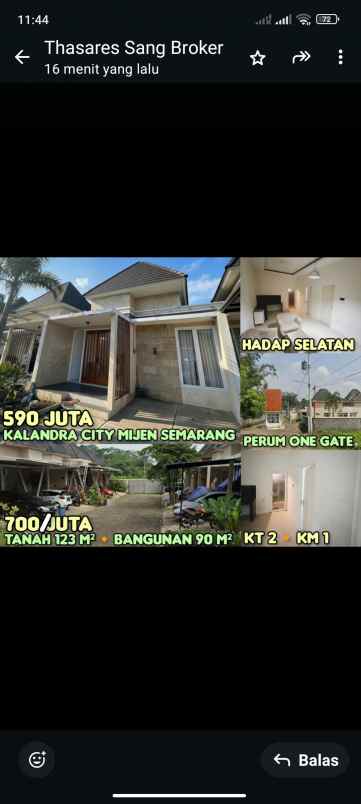 dijual rumah di cluster kalandra city mijen semarang