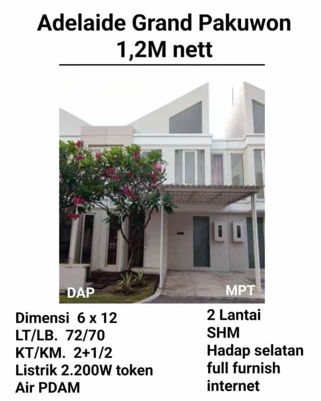 dijual rumah grand pakuwon