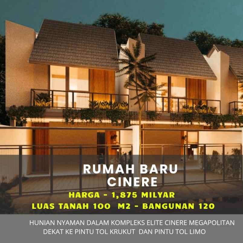 dijual rumah jalan raya cinere dekat