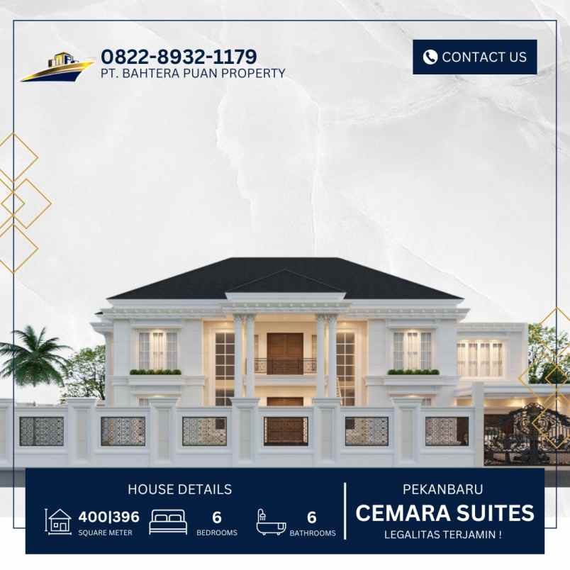 dijual rumah jl cemara gading pekanbaru