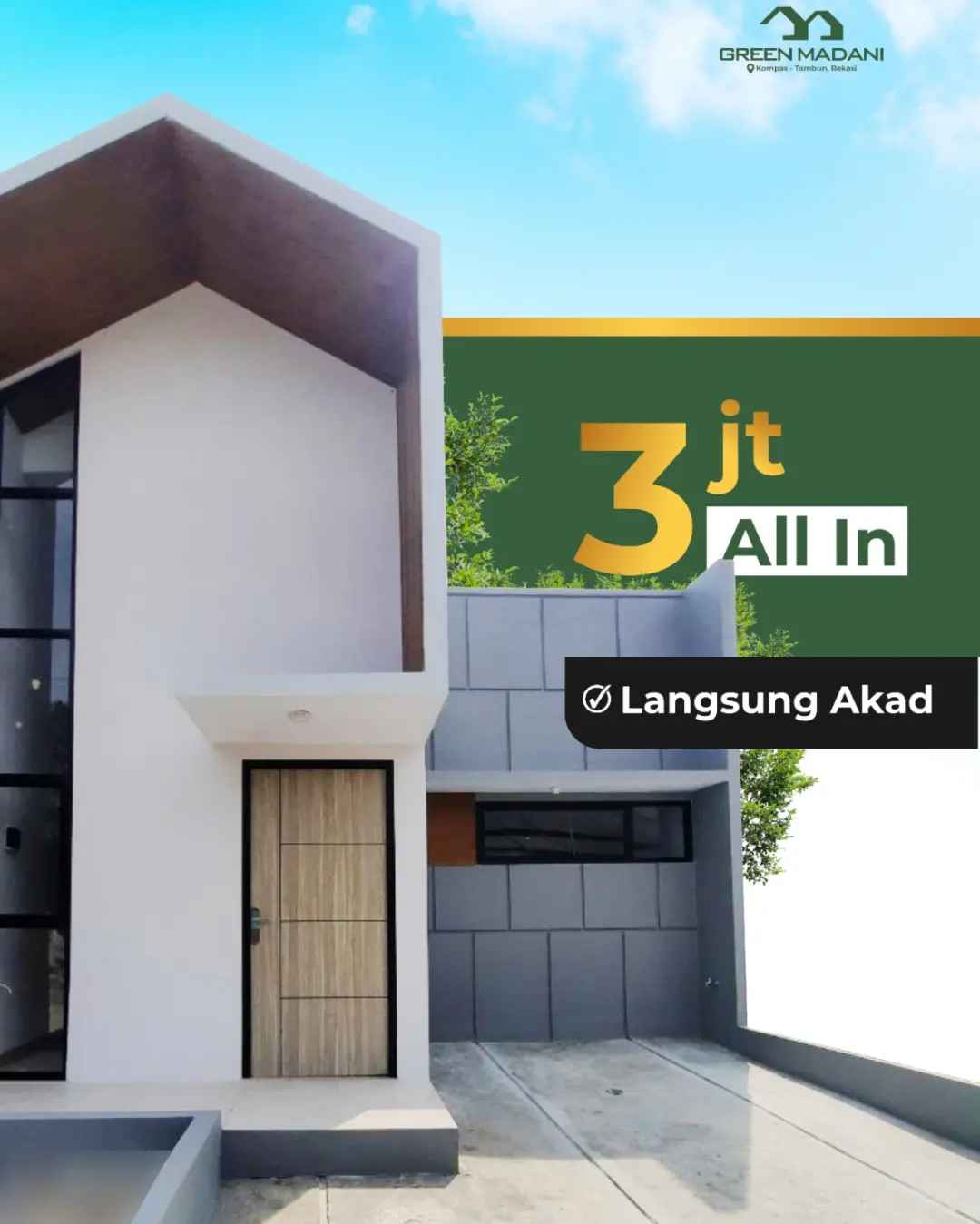 dijual rumah jl k h mas ud tambun bekasi