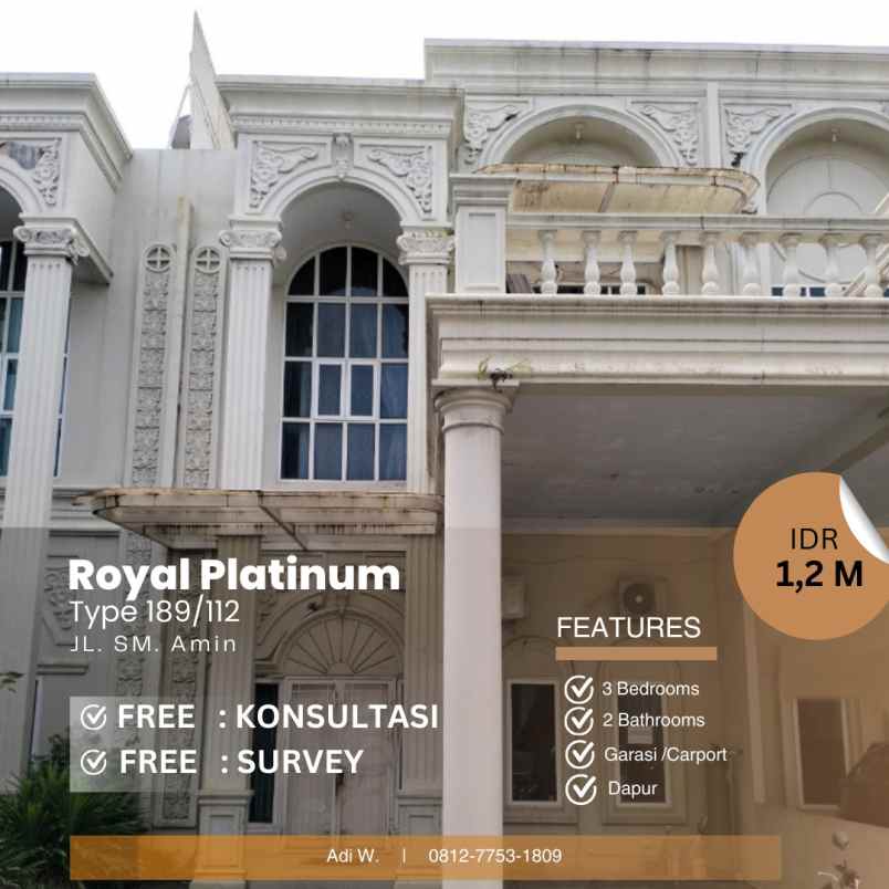 dijual rumah jl sm amin tampan kota