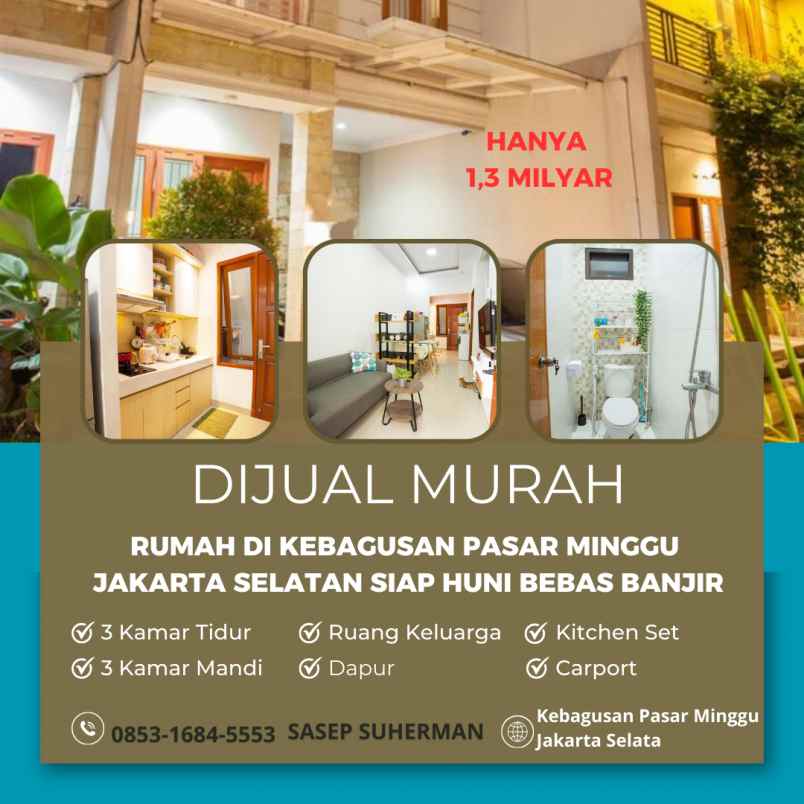 dijual rumah kebagusan pasar minggu