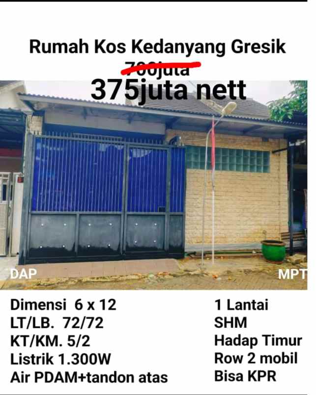 dijual rumah kedanyang