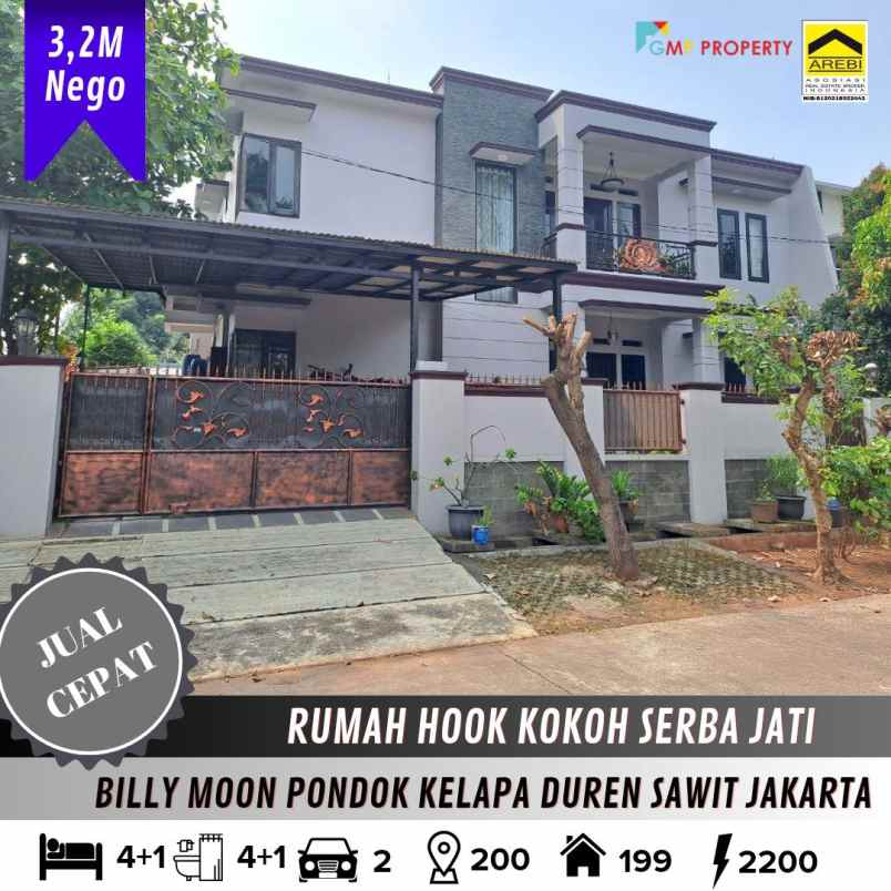 dijual rumah komplek billymoon duren sawit