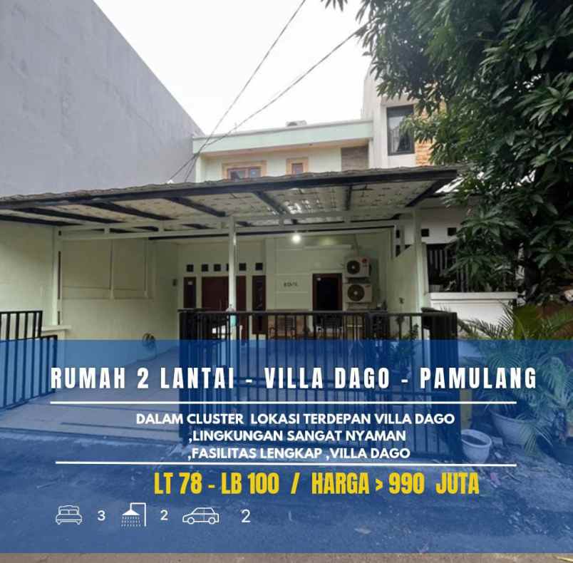 dijual rumah komplek vila dago pamulang