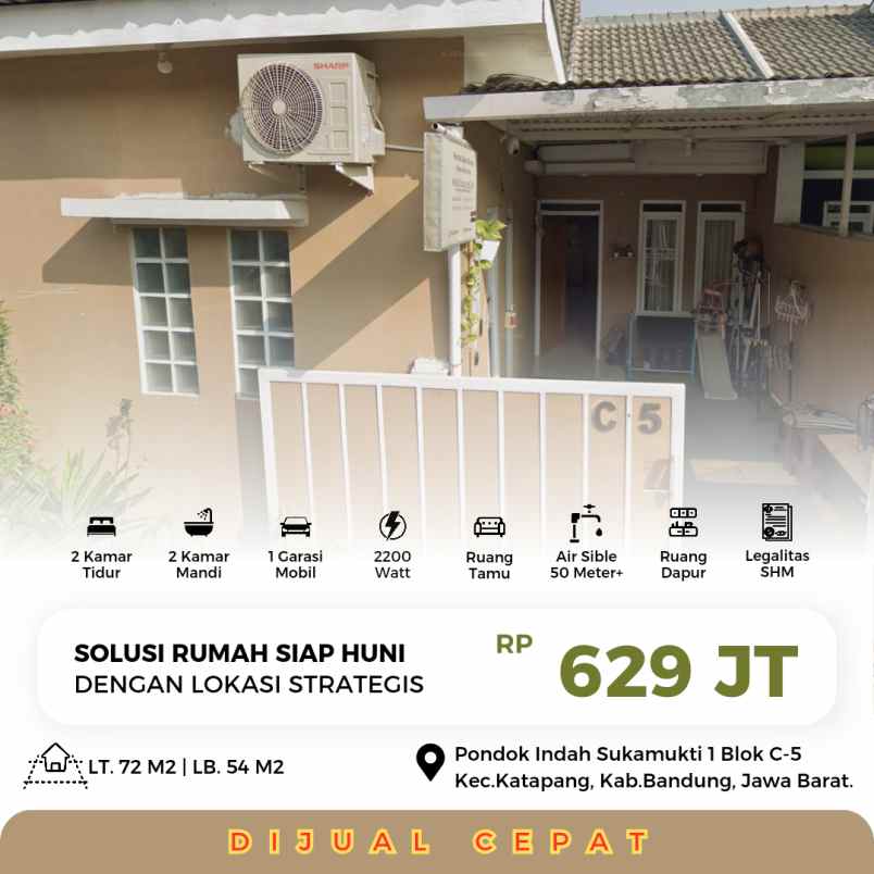 dijual rumah nyaman stategis di sukamukti katapang