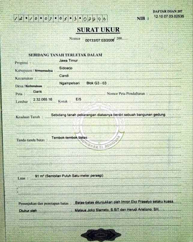 dijual rumah perumahan istana candi mas