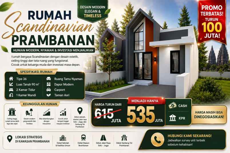 dijual rumah perumahan scandinavian kkr