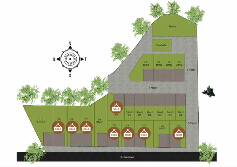 dijual rumah radar auri