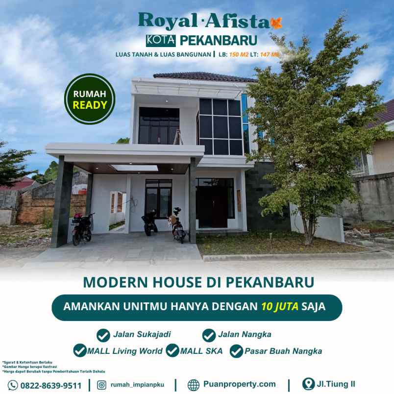 dijual rumah siap huni di jl tiung sukajadi pekanbaru