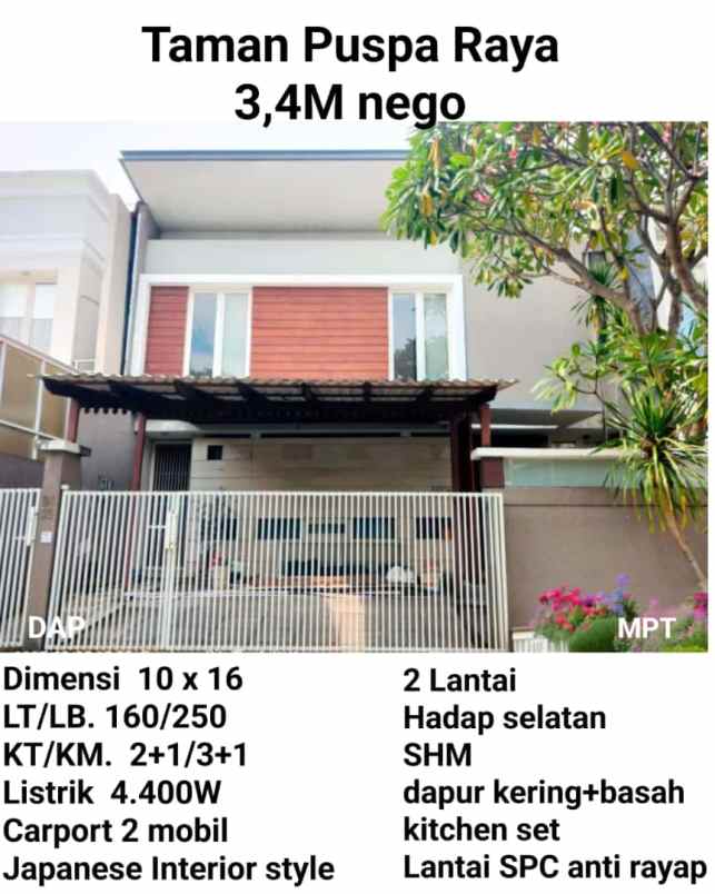 dijual rumah taman puspa raya