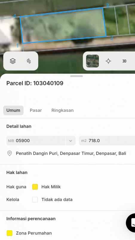 dijual tanah gatsu timur