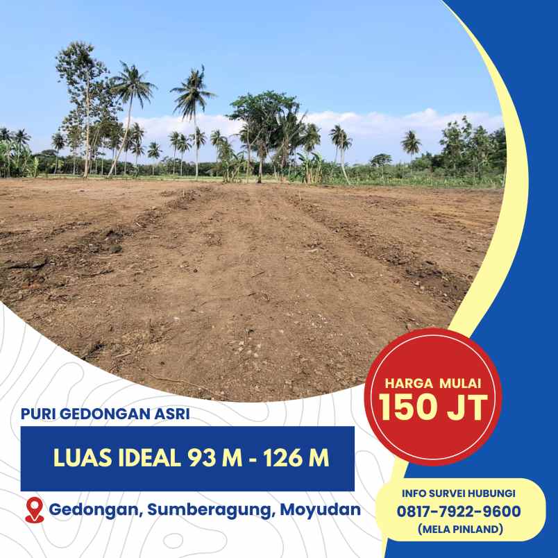 dijual tanah gedongan sumberagung