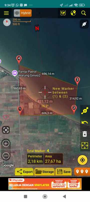 dijual tanah jalan bi pasar