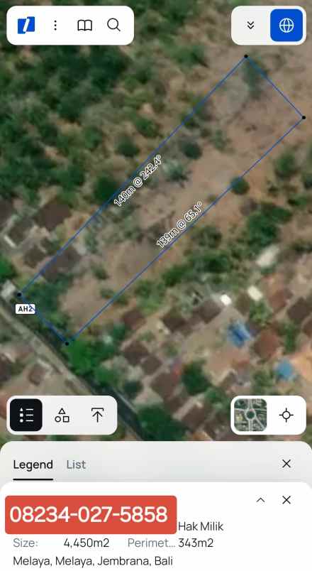 dijual tanah jalan denpasar gilimanuk