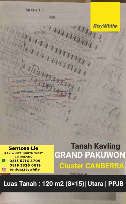 dijual tanah jalan grand pakuwon