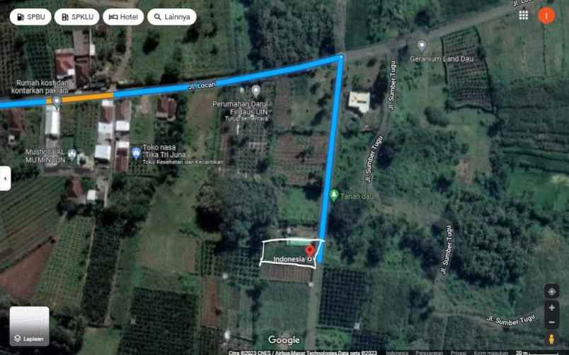 dijual tanah jalan locari kel sumber sekar