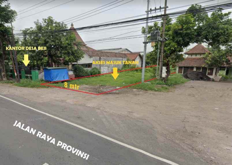 dijual tanah jalan raya beji