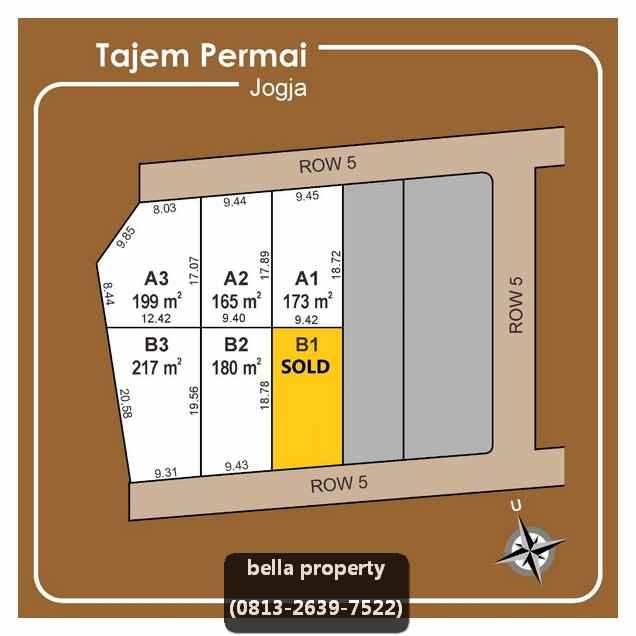 dijual tanah jalan raya tajem