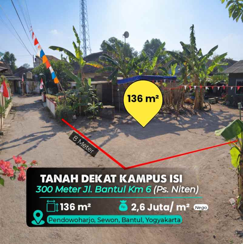 dijual tanah jl bantul km 6