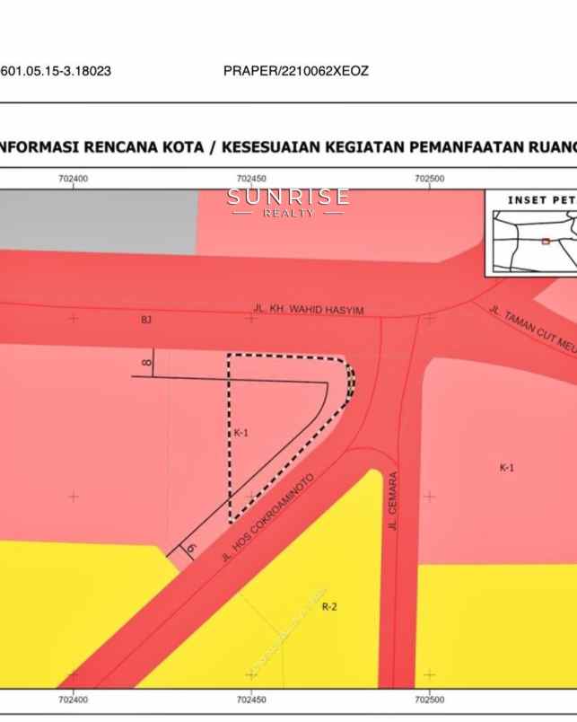 dijual tanah jl wahid hasyim menteng