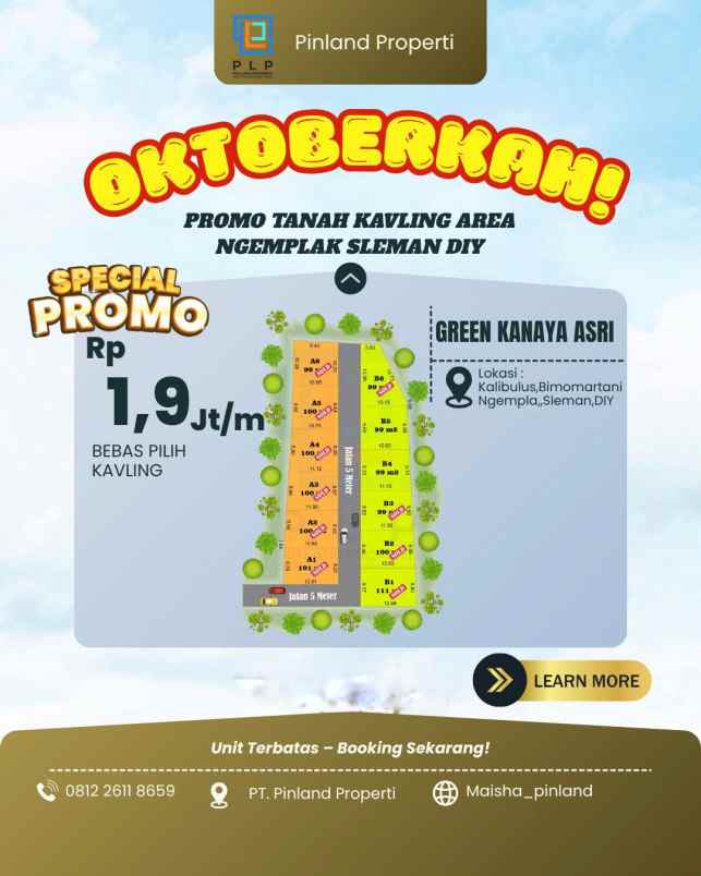 dijual tanah kalibulus bimomartani