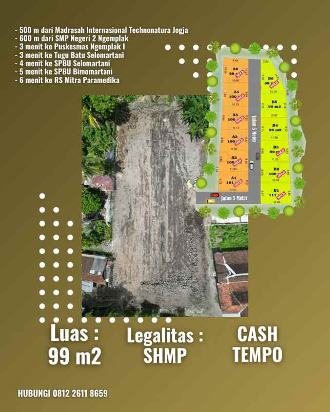 dijual tanah kalibulus bimomartani