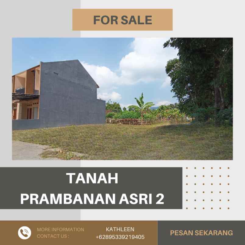 dijual tanah kavling harga promo dekat candi prambanan