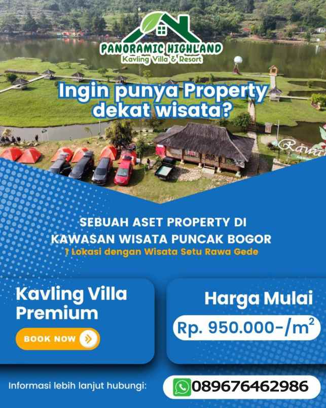 dijual tanah kavling siap bangun villa dekat puncak 2