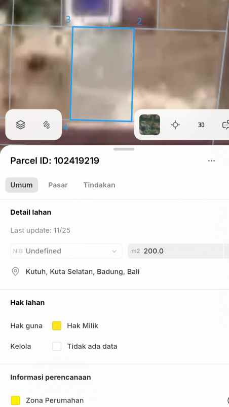 dijual tanah kutuh