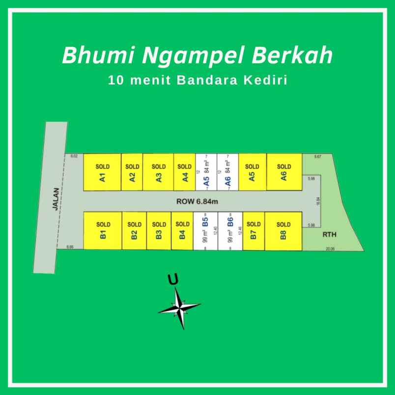 dijual tanah ngampel kec mojoroto kota