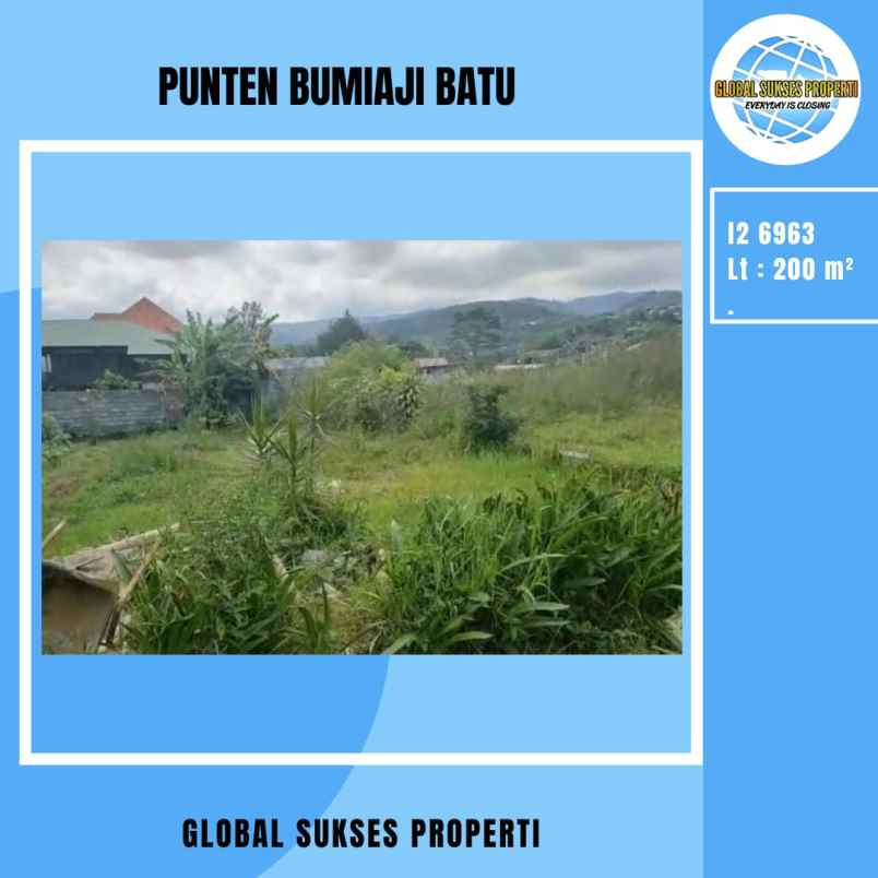 dijual tanah punten bumiaji kota batu