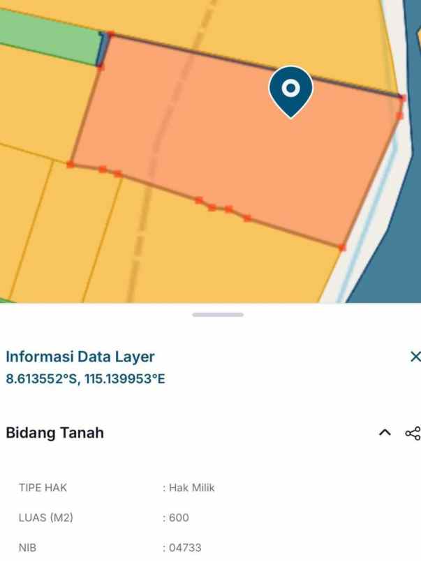 dijual tanah raya munggu kapal selingsing
