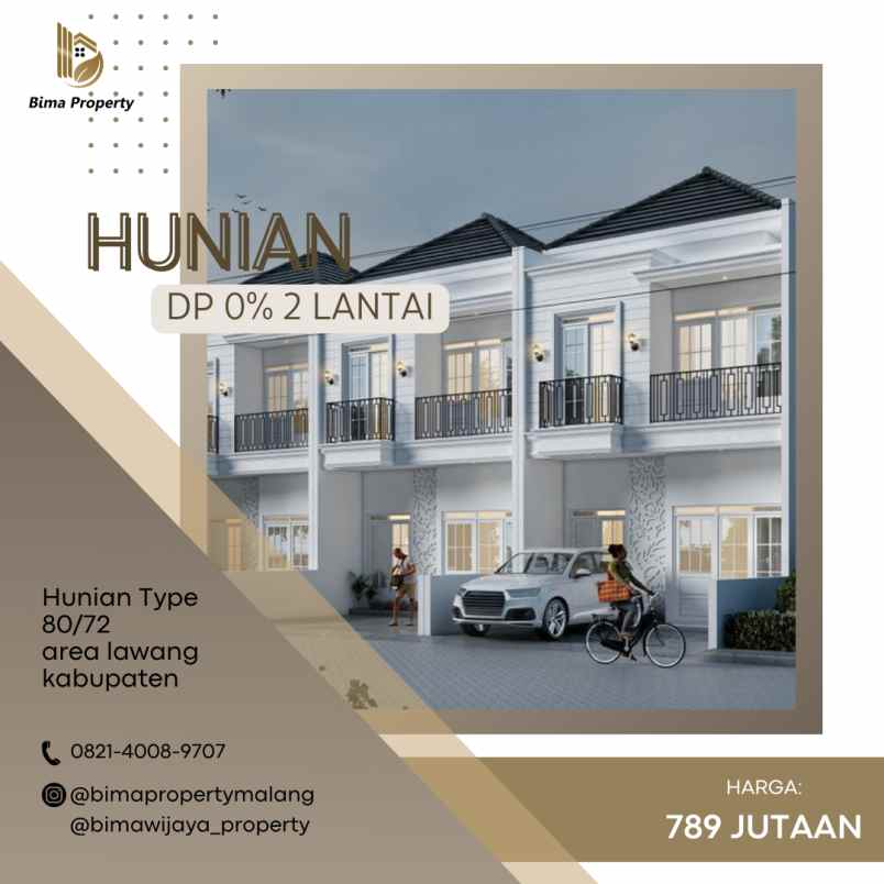 hunian 2 lantai dp 0 dan bebas semua biaya