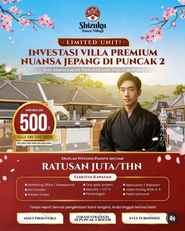 investasi villa premium nuansa jepang di bogor