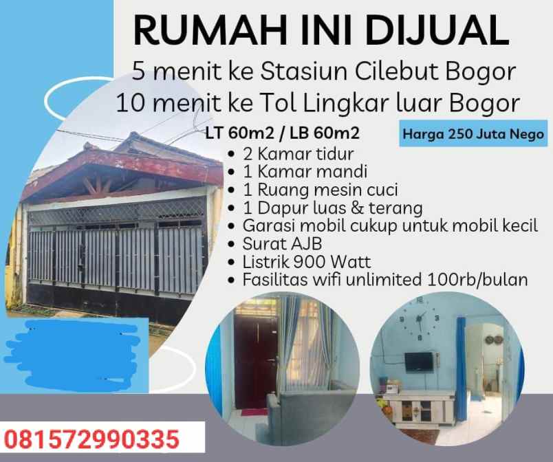 jual rumah murah di cilebut bogor