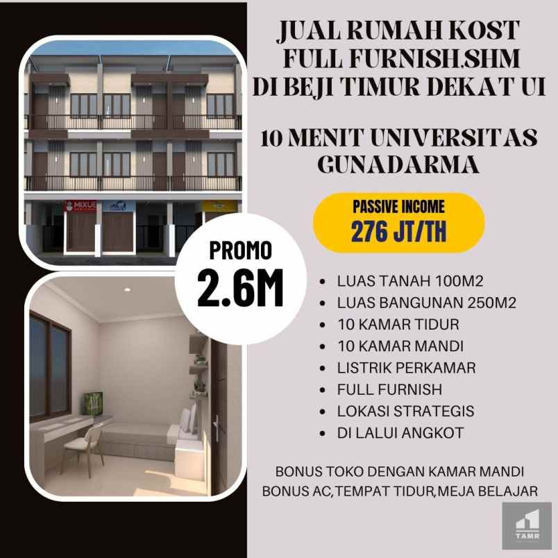 kost apartemen beji margonda dekat ui depok