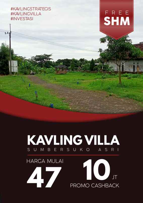 promo tanah kavling villa sumbersuko hanya 47 juta