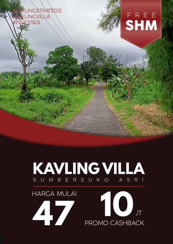 promo tanah kavling villa sumbersuko hanya 47 juta