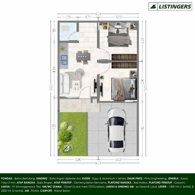 rumah 1 lantai di paradise serpong city 2